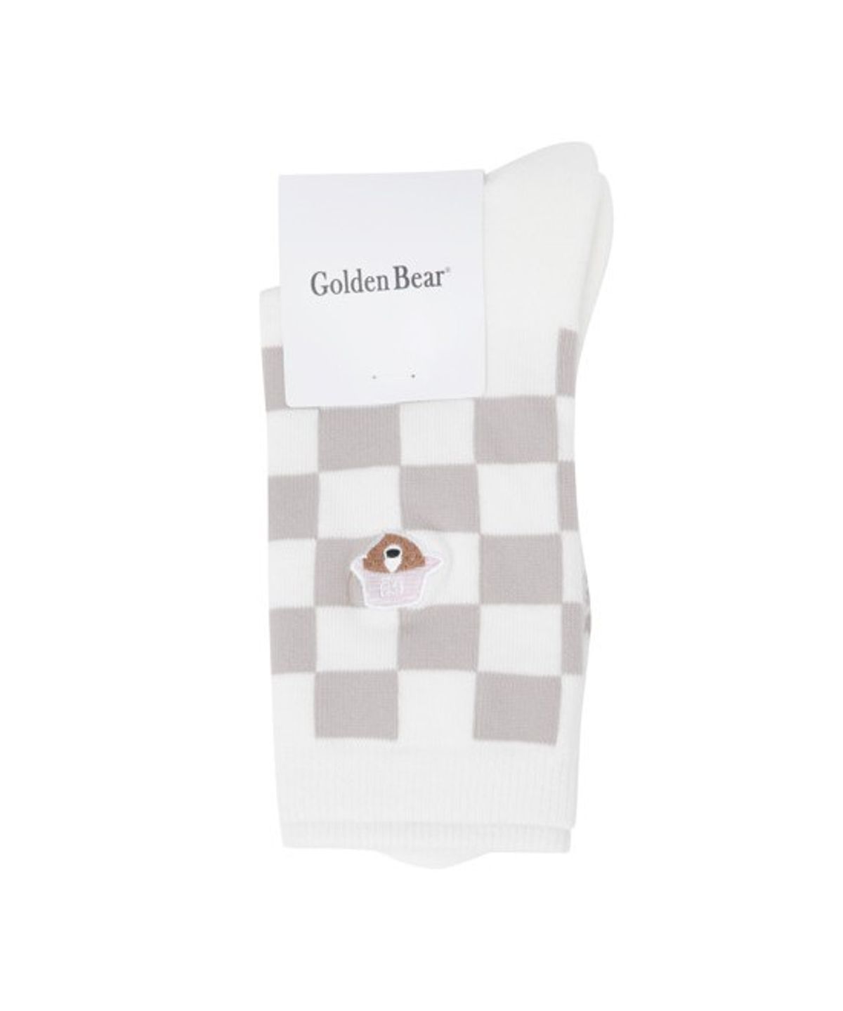 골든베어(GOLDEN BEAR) (W) Checkerboard Mid Socks   G6LAX26312BEX