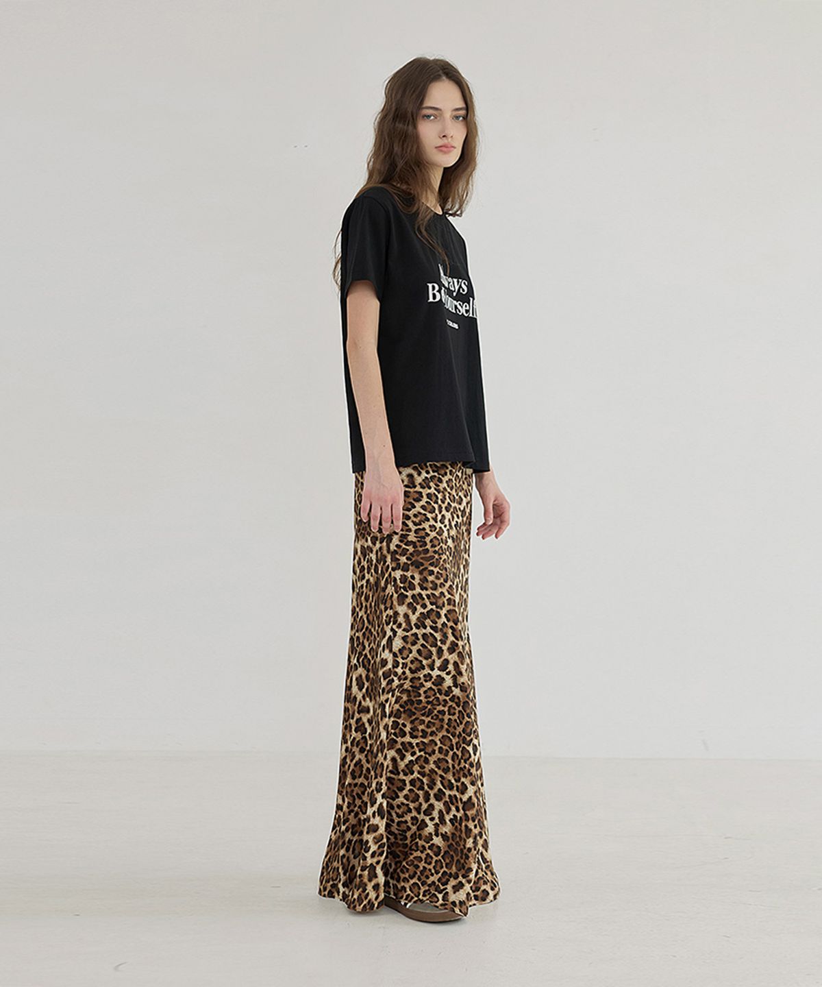 퀸스래빗(Q'SRB) F/W Leopard Banding Long Skirt