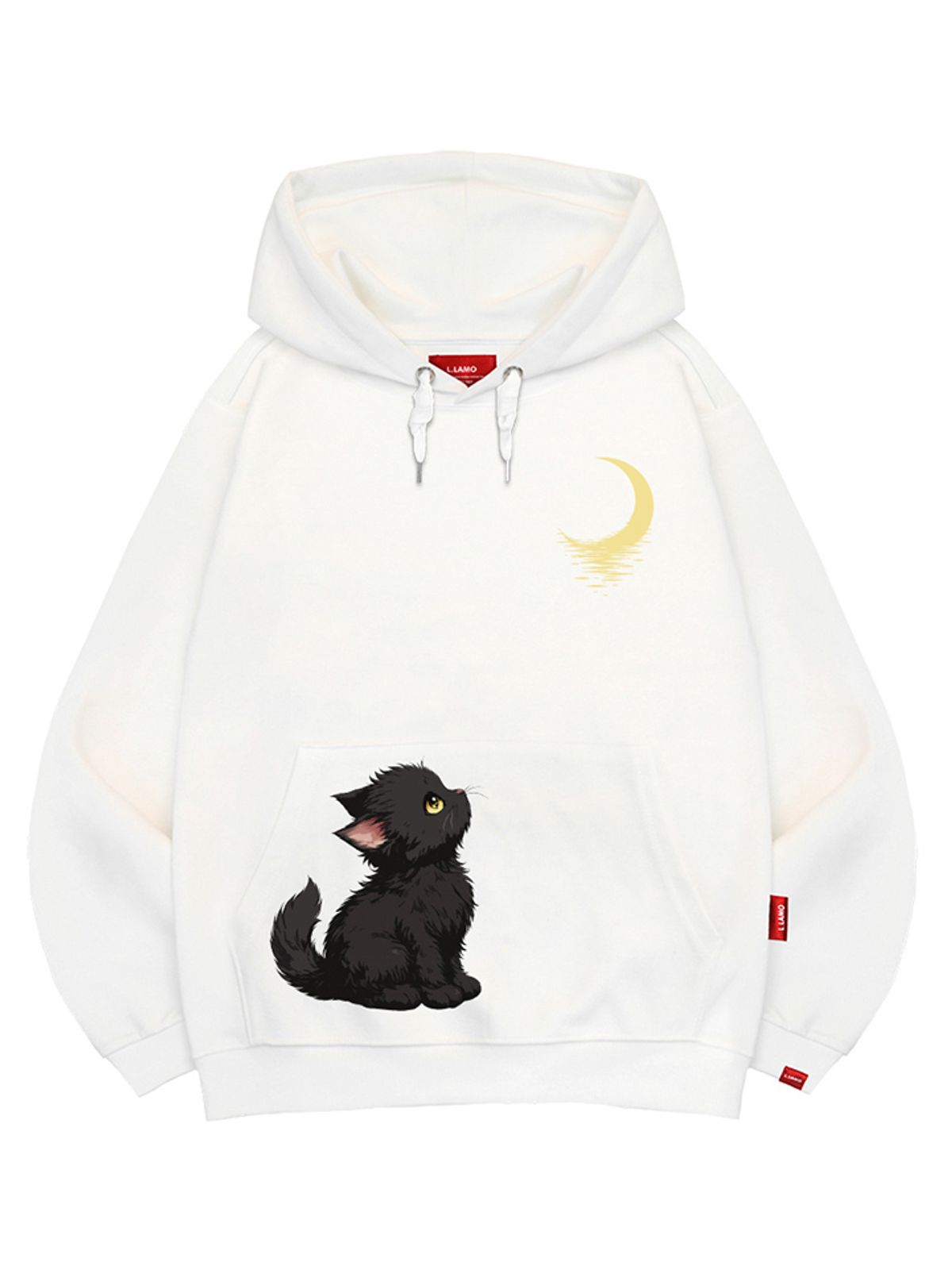 엘라모(LLAMO) 달빛고양이 후드티 남녀공용 빅사이즈 M~4XL