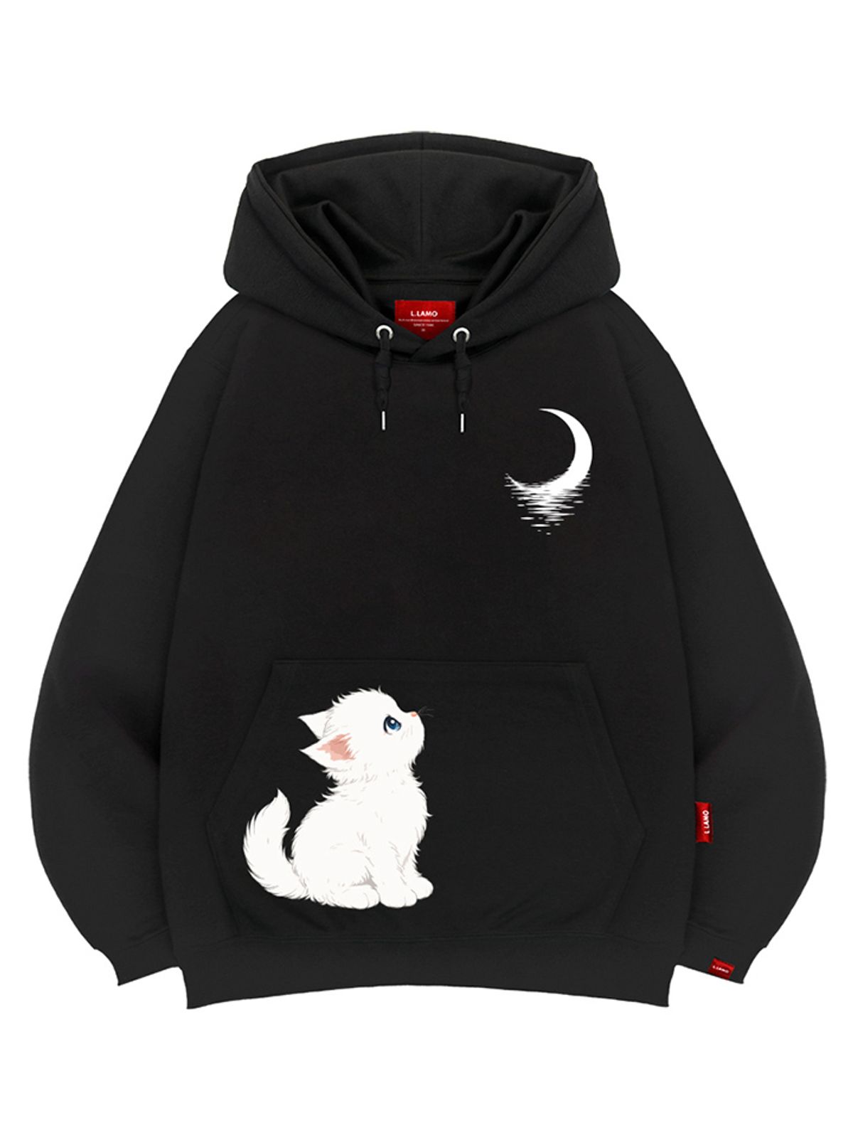 엘라모(LLAMO) 달빛고양이 후드티 남녀공용 빅사이즈 M~4XL