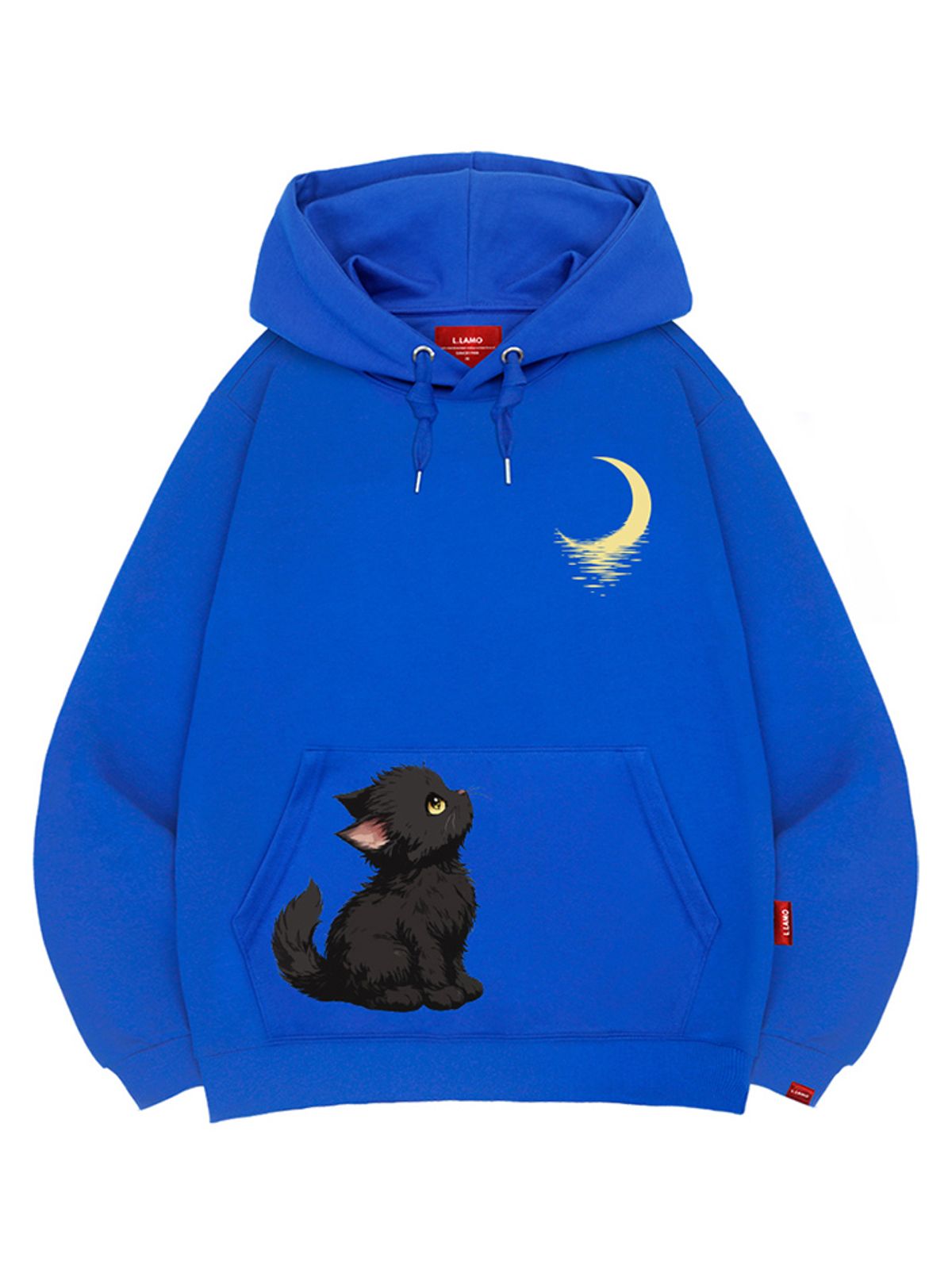 엘라모(LLAMO) 달빛고양이 후드티 남녀공용 빅사이즈 M~4XL