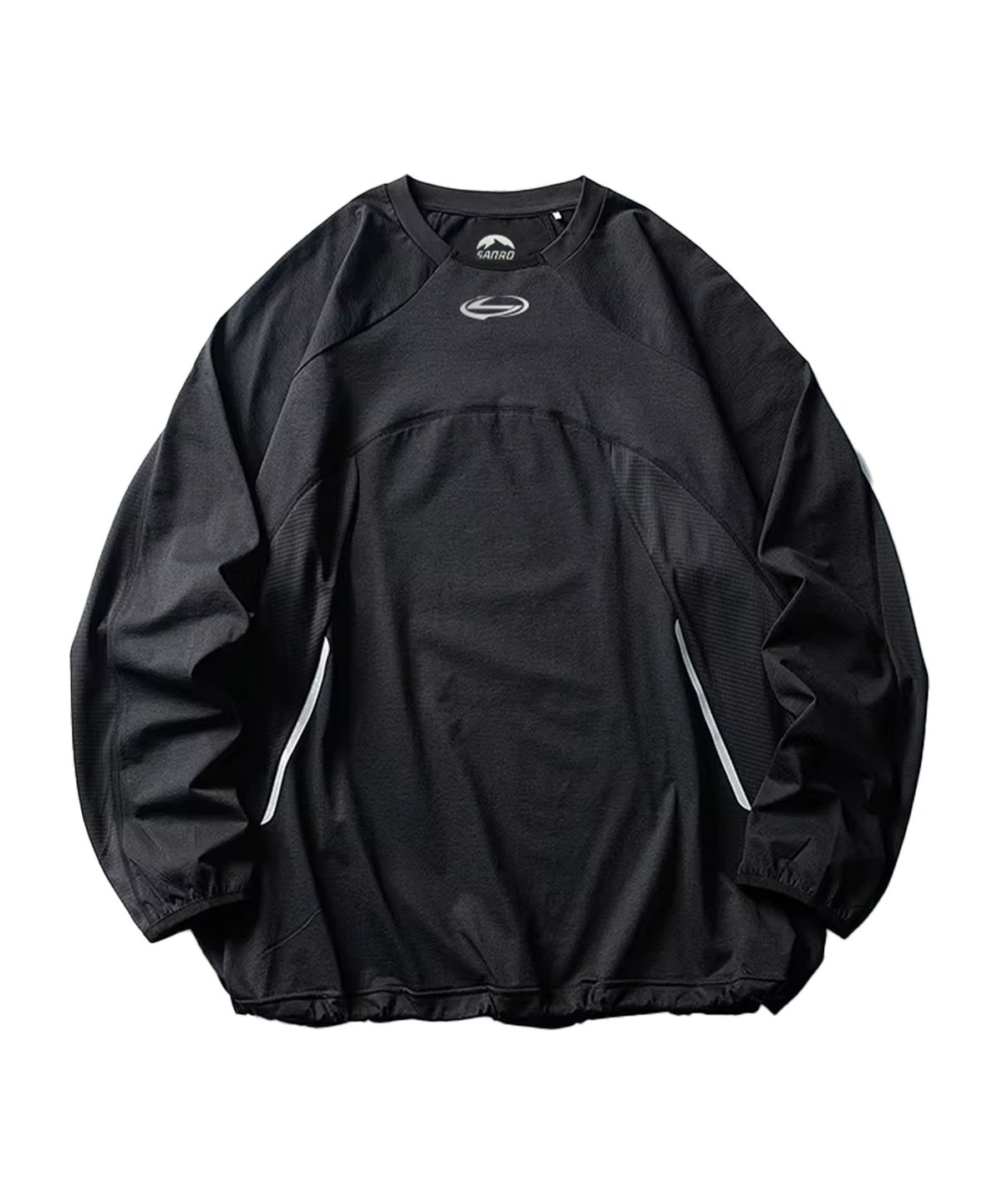 산로(SANRO) [UNISEX] 퀵드라이 리플렉티브 프린트 풀오버 티 - 블랙