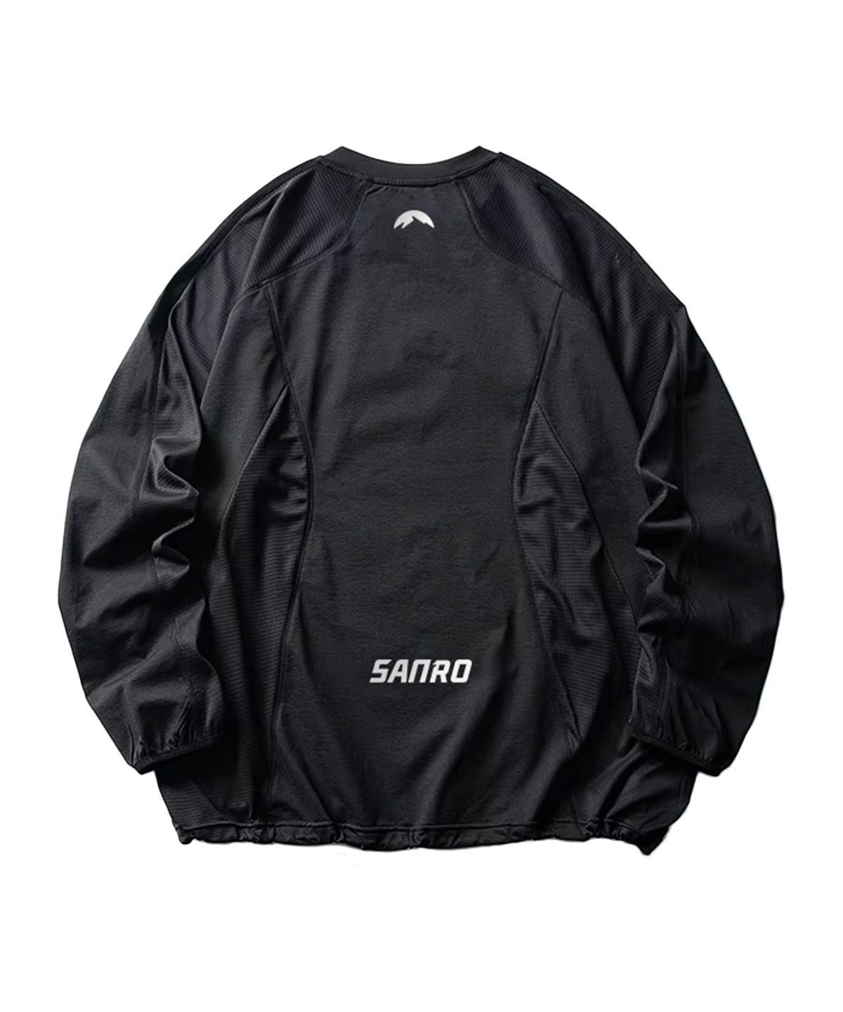 산로(SANRO) [UNISEX] 퀵드라이 리플렉티브 프린트 풀오버 티 - 블랙