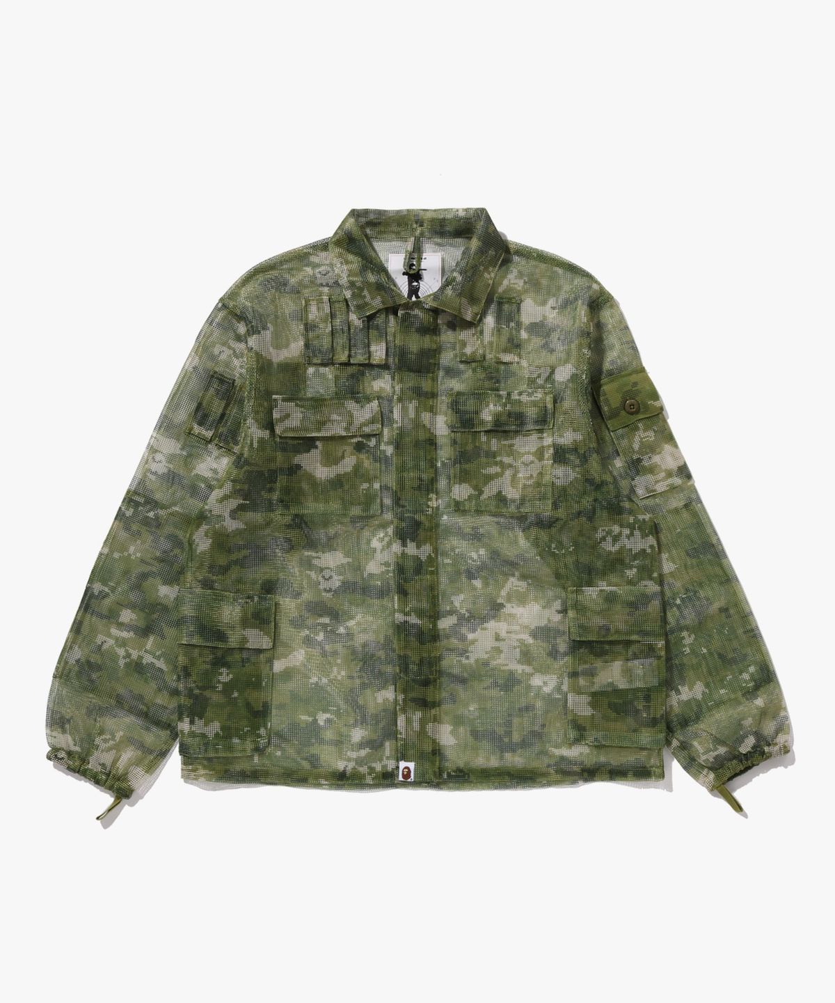 베이프(BAPE) 멀티 픽셀 카모 마스크 후디드 셔츠 자켓(M) GREEN