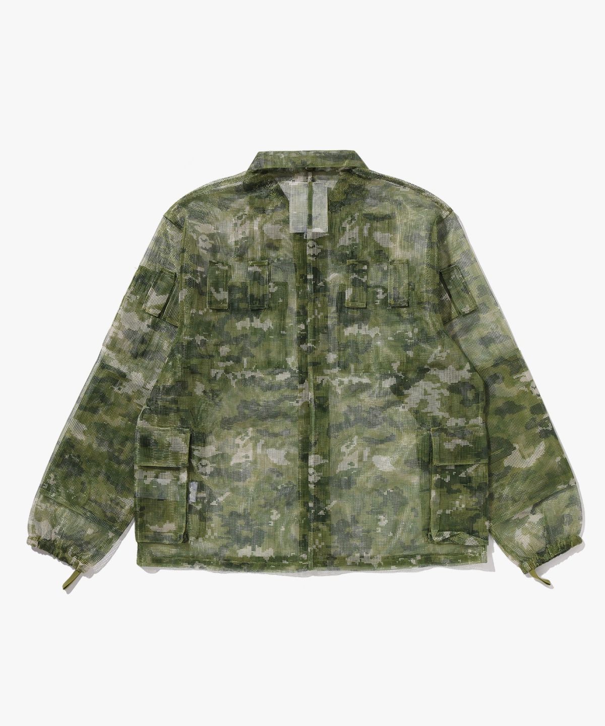 베이프(BAPE) 멀티 픽셀 카모 마스크 후디드 셔츠 자켓(M) GREEN