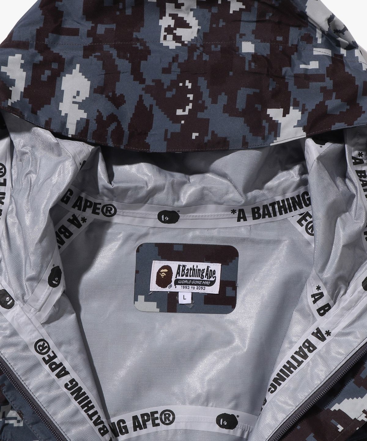 베이프(BAPE) 멀티 픽셀 카모 스노우보드 2 레이어 자켓(M) BLACK