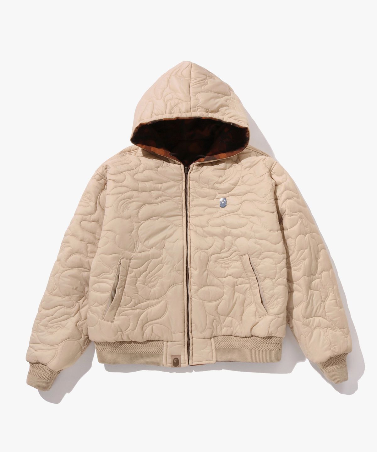 베이프(BAPE) 솔리드 퍼스트 카모 리버시블 샤크 집 헤비 자켓(M) BEIGE