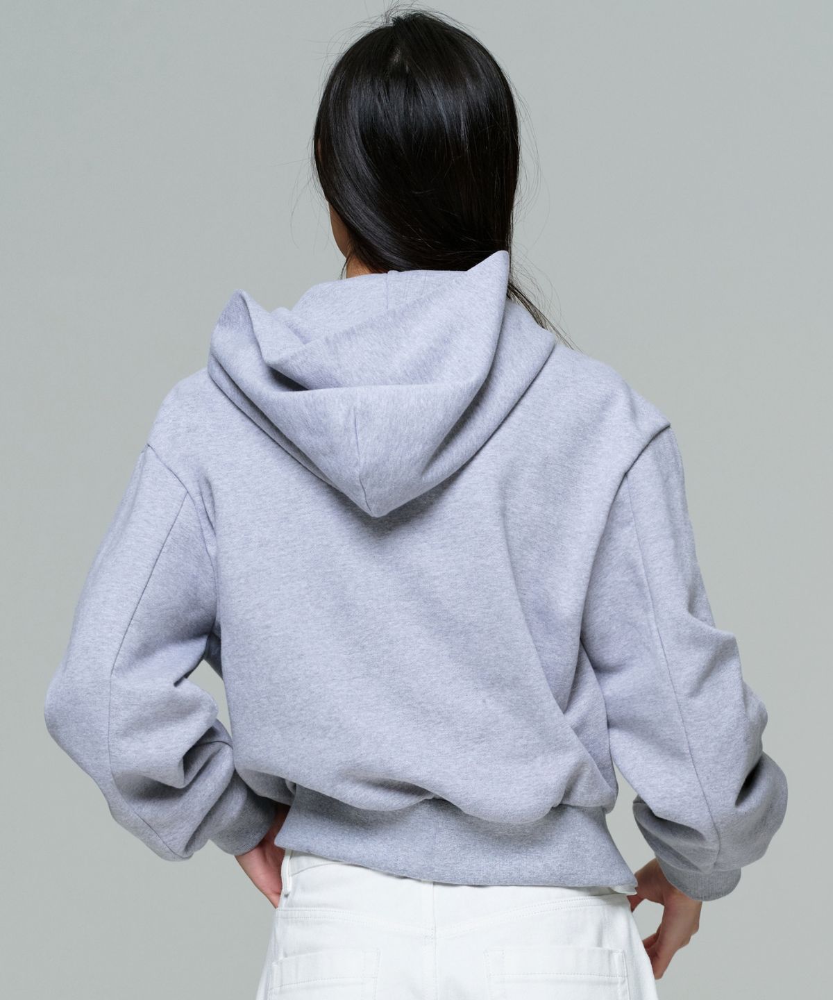 이알에이(ERA) UNISEX ERA OVERSIZED HOODED ZIP-UP - MELANGE GRAY