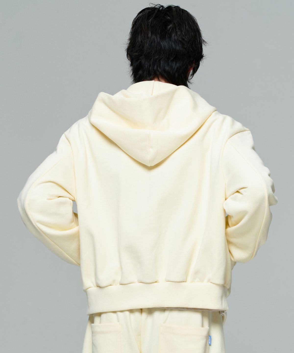 이알에이(ERA) UNISEX ERA OVERSIZED HOODED ZIP-UP - LEMON CREAM