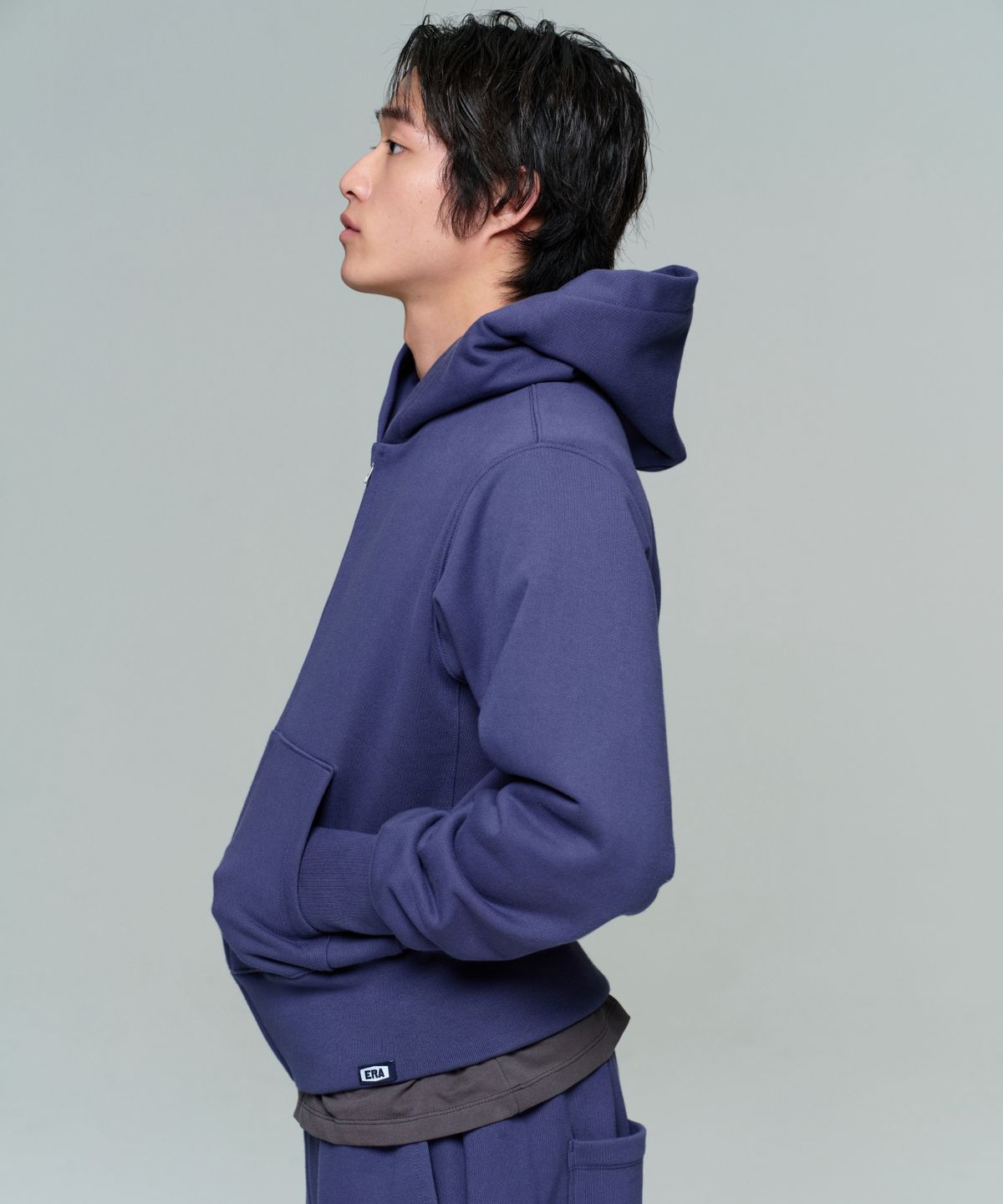 이알에이(ERA) UNISEX ERA HEAVY HOODED ZIP-UP - INK NAVY