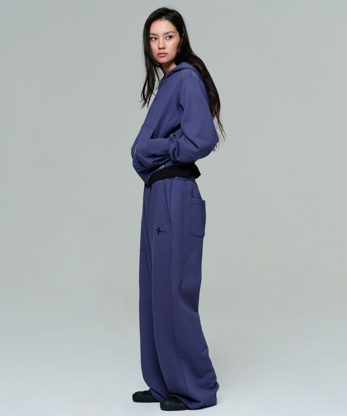 이알에이(ERA) UNISEX ERA HEAVY HOODED ZIP-UP - INK NAVY