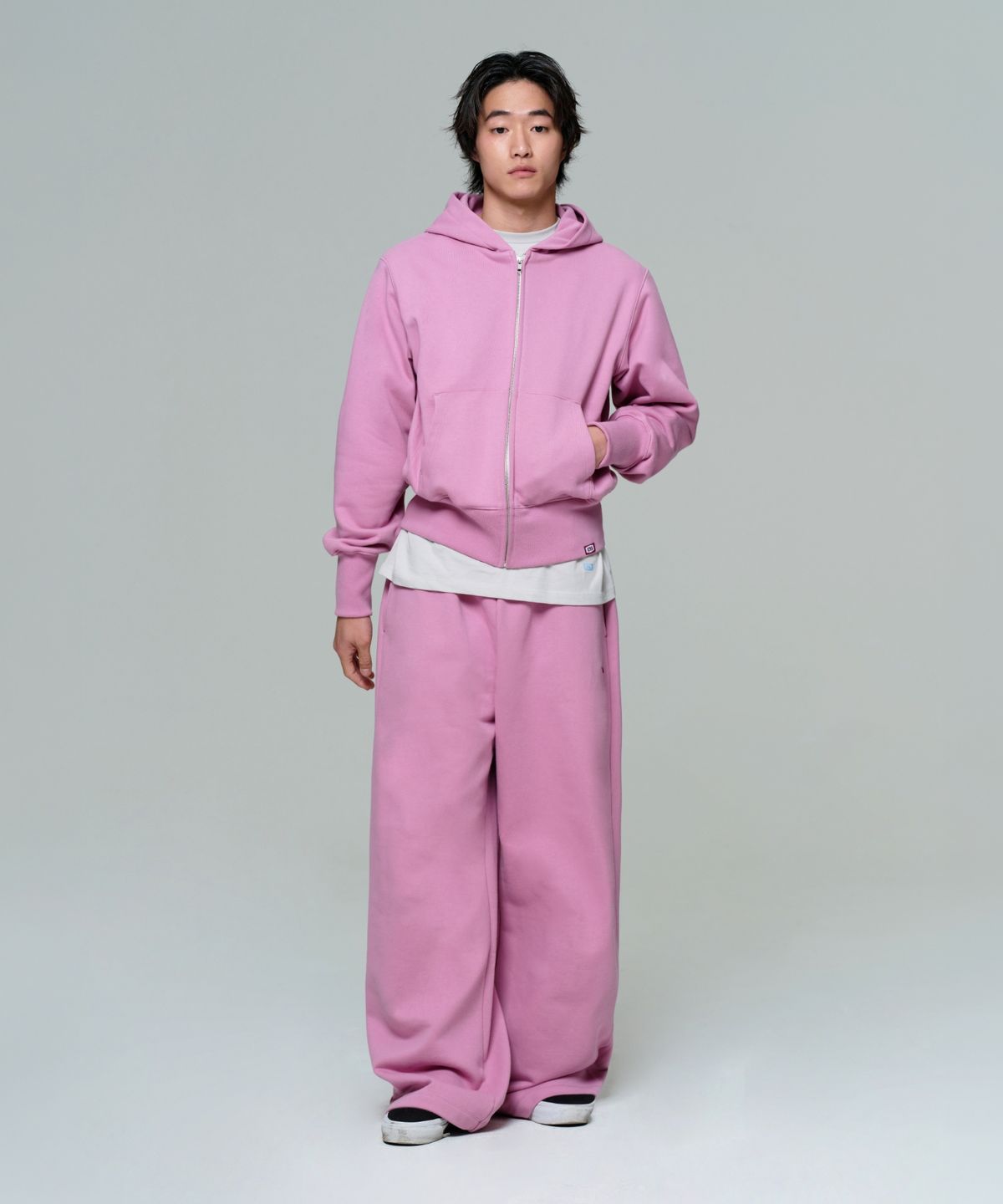 이알에이(ERA) UNISEX ERA HEAVY HOODED ZIP-UP - RED BEAN