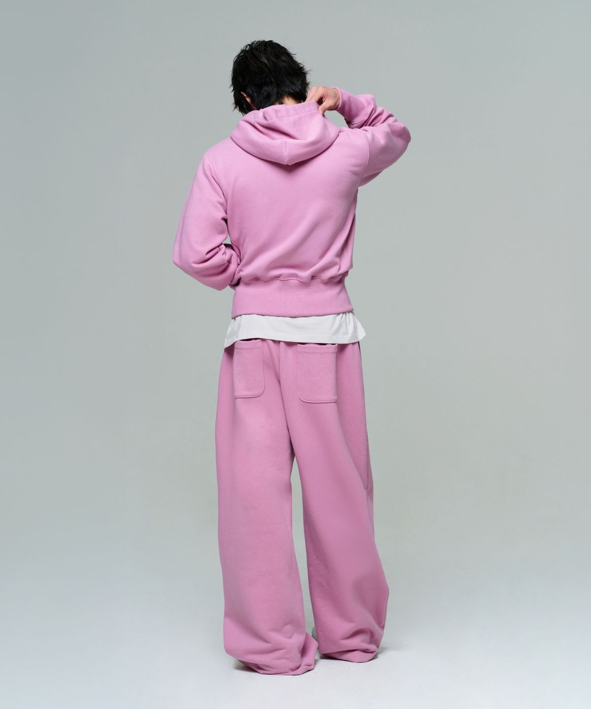이알에이(ERA) UNISEX ERA HEAVY HOODED ZIP-UP - RED BEAN