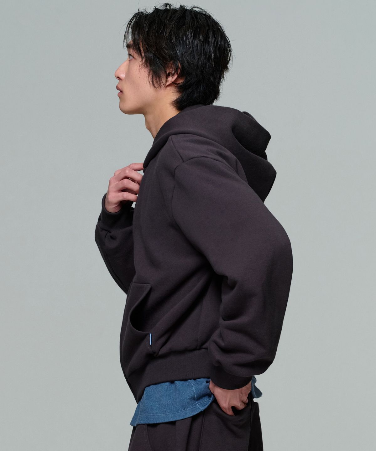 이알에이(ERA) UNISEX ERA OVERSIZED HOODED ZIP-UP - FADED BLACK