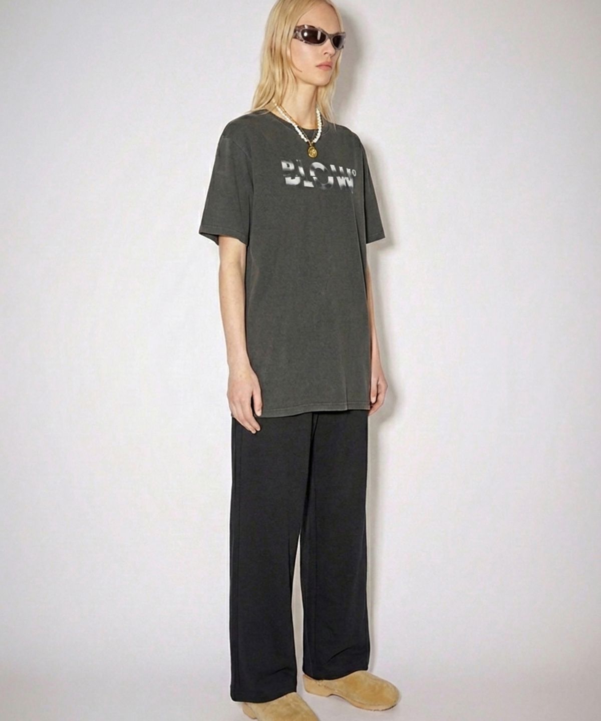 블로우(BLOW) Signature logo wide pants
