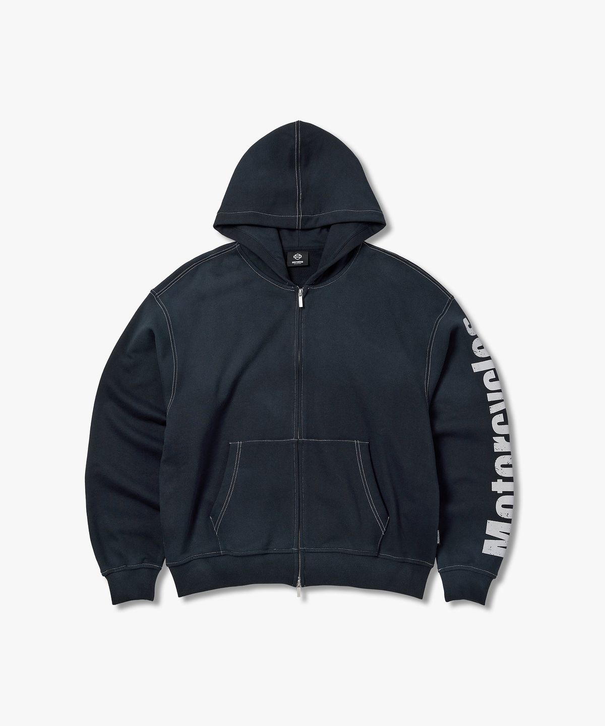 할리데이비슨 컬렉션스®(HARLEY-DAVIDSON COLLECTIONS®) [BV] 스프레이 워싱 셋업 후드 짚업 네이비_HH16109005
