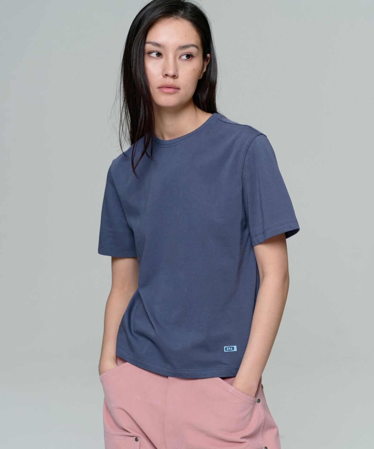 이알에이(ERA) WOMEN ERA ESSENTIAL T - WASHED NAVY
