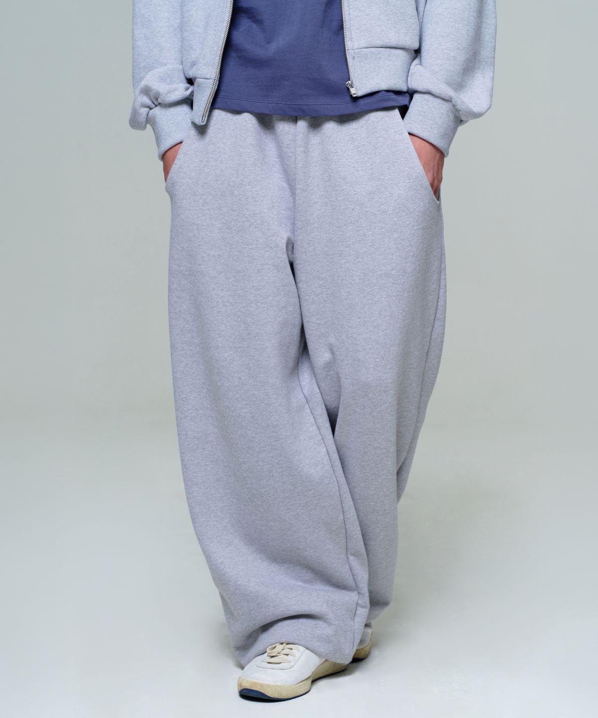 이알에이(ERA) UNISEX ERA WIDE JOGGER SWEATPANTS - MELANGE GRAY