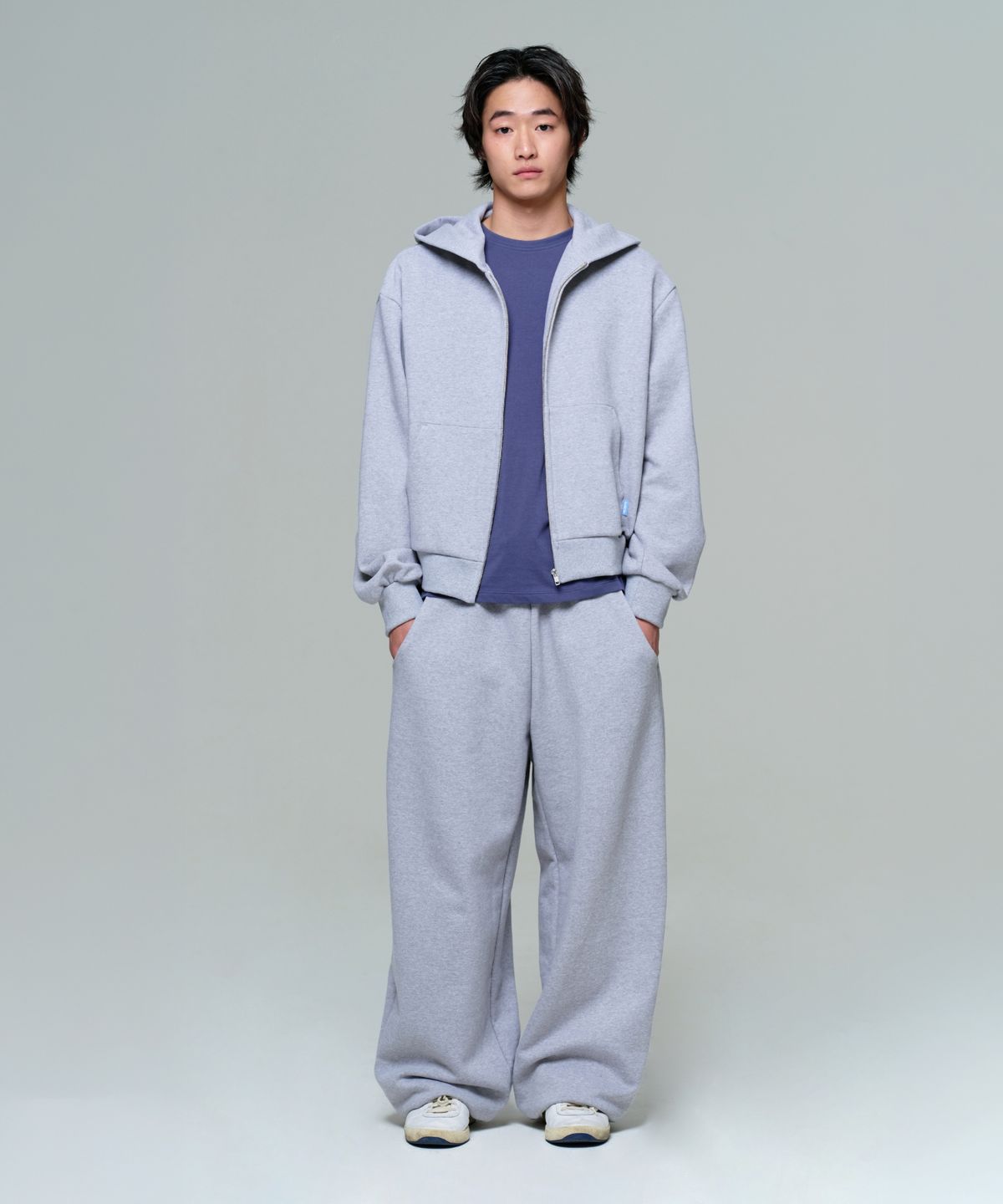 이알에이(ERA) UNISEX ERA WIDE JOGGER SWEATPANTS - MELANGE GRAY