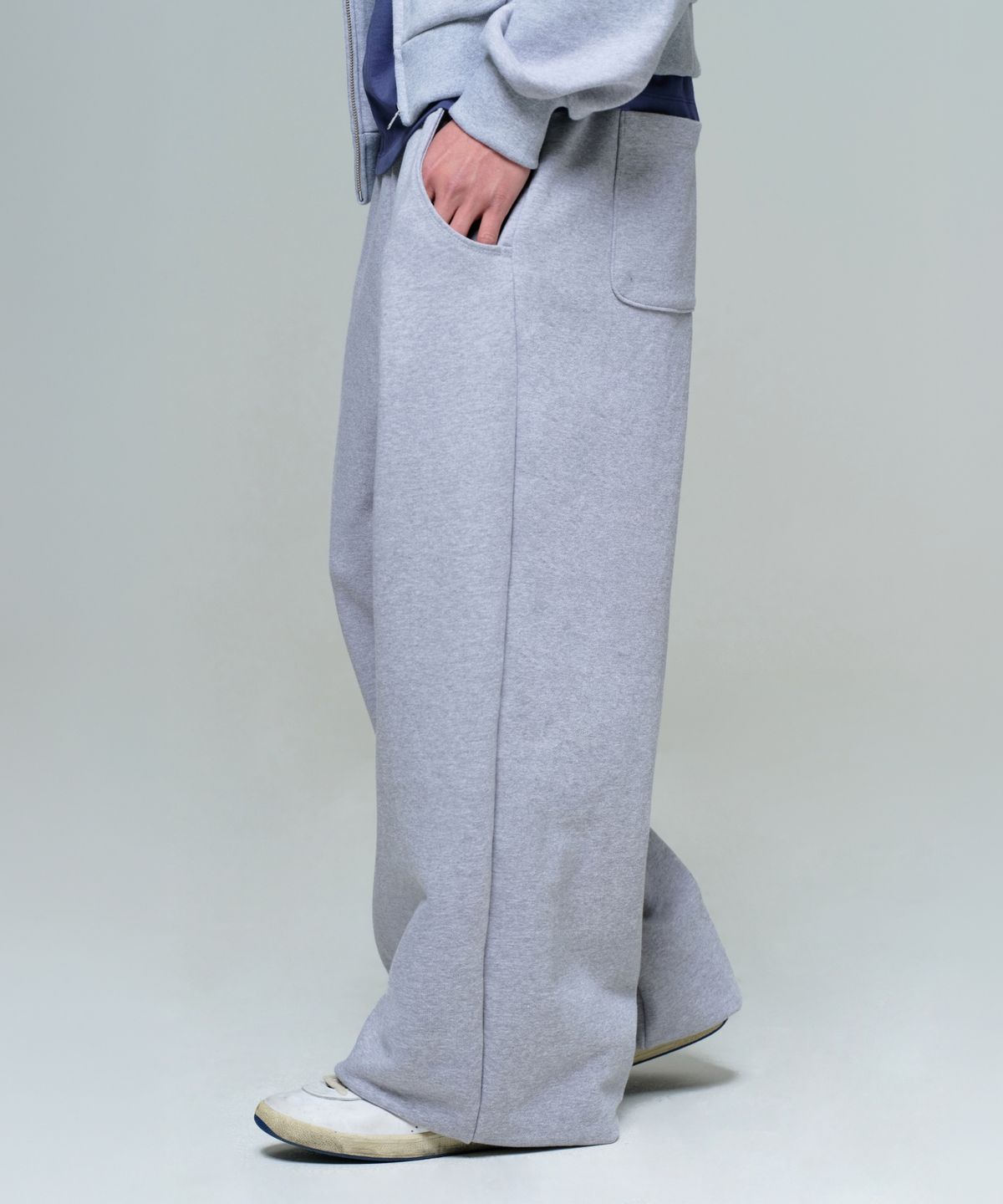 이알에이(ERA) UNISEX ERA WIDE JOGGER SWEATPANTS - MELANGE GRAY