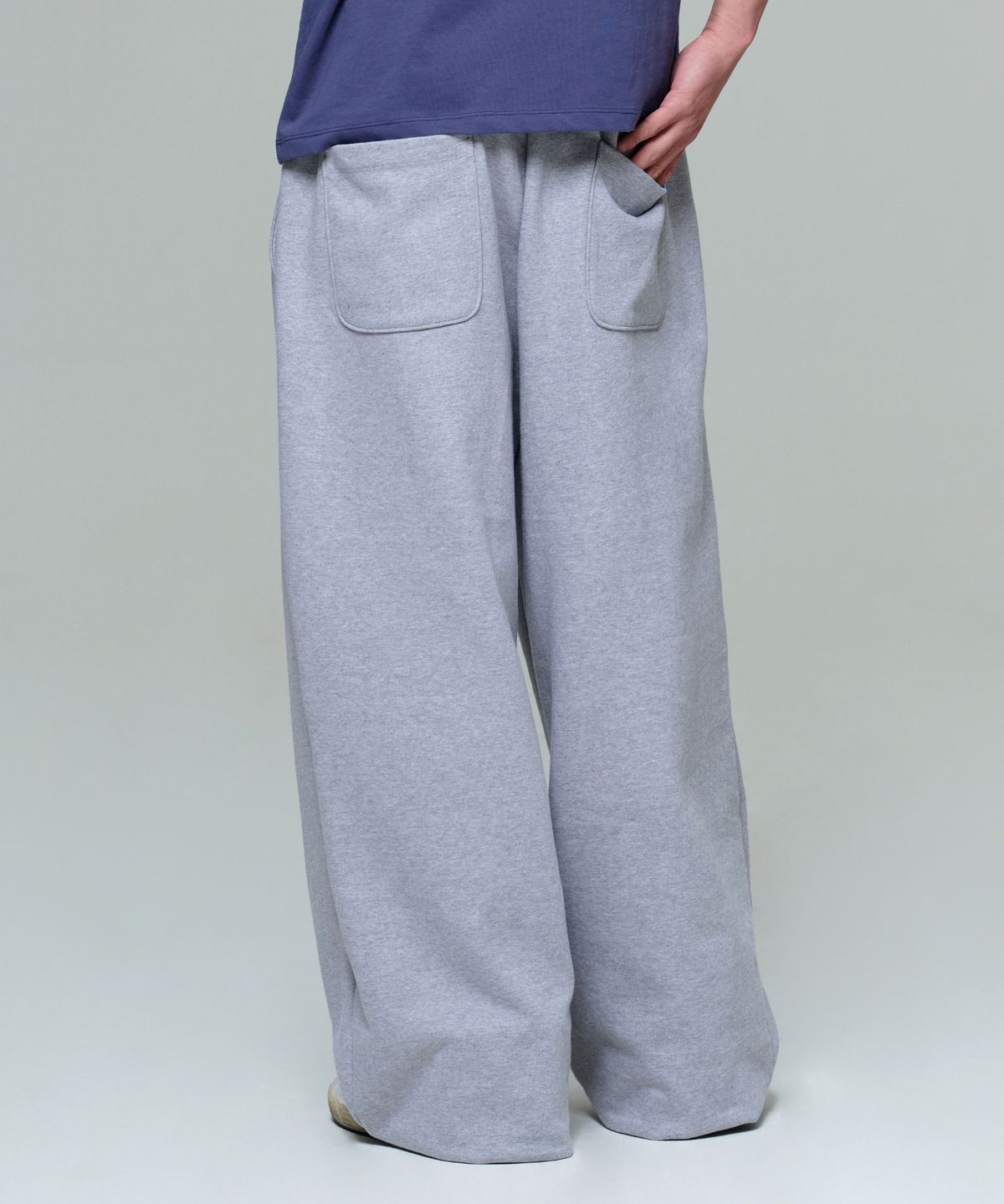 이알에이(ERA) UNISEX ERA WIDE JOGGER SWEATPANTS - MELANGE GRAY