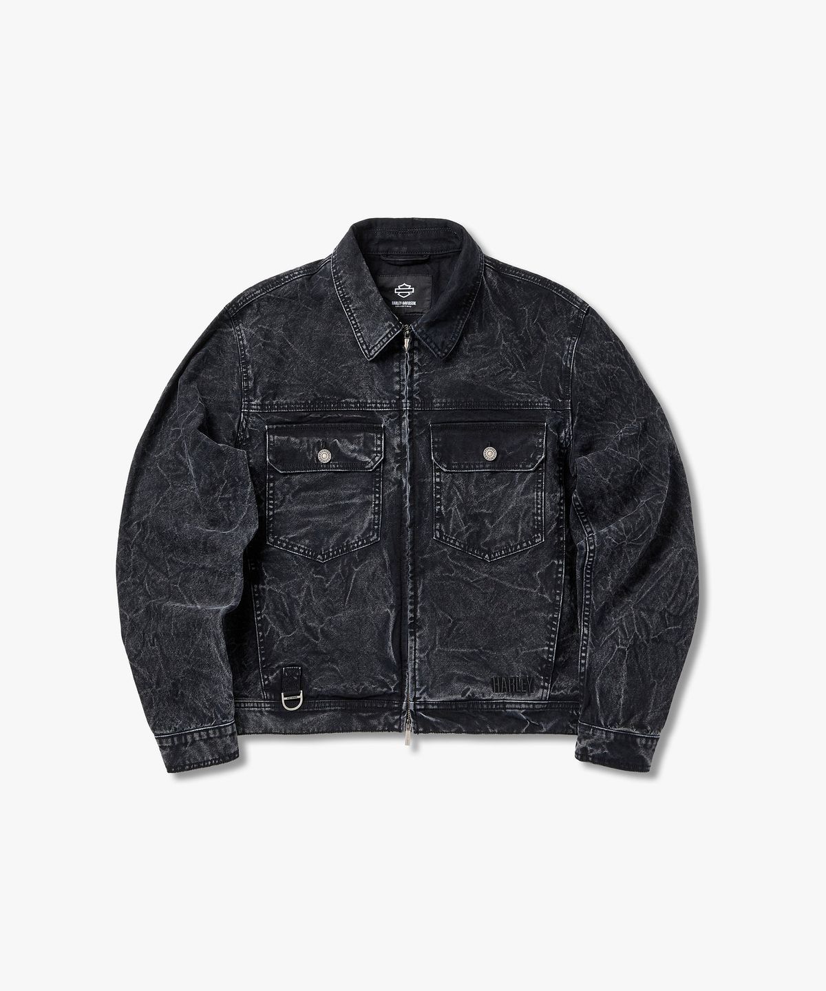 할리데이비슨 컬렉션스®(HARLEY-DAVIDSON COLLECTIONS®) [BV] 헤리티지 워싱 데님 셋업 트러커 자켓 블랙_HH16103003