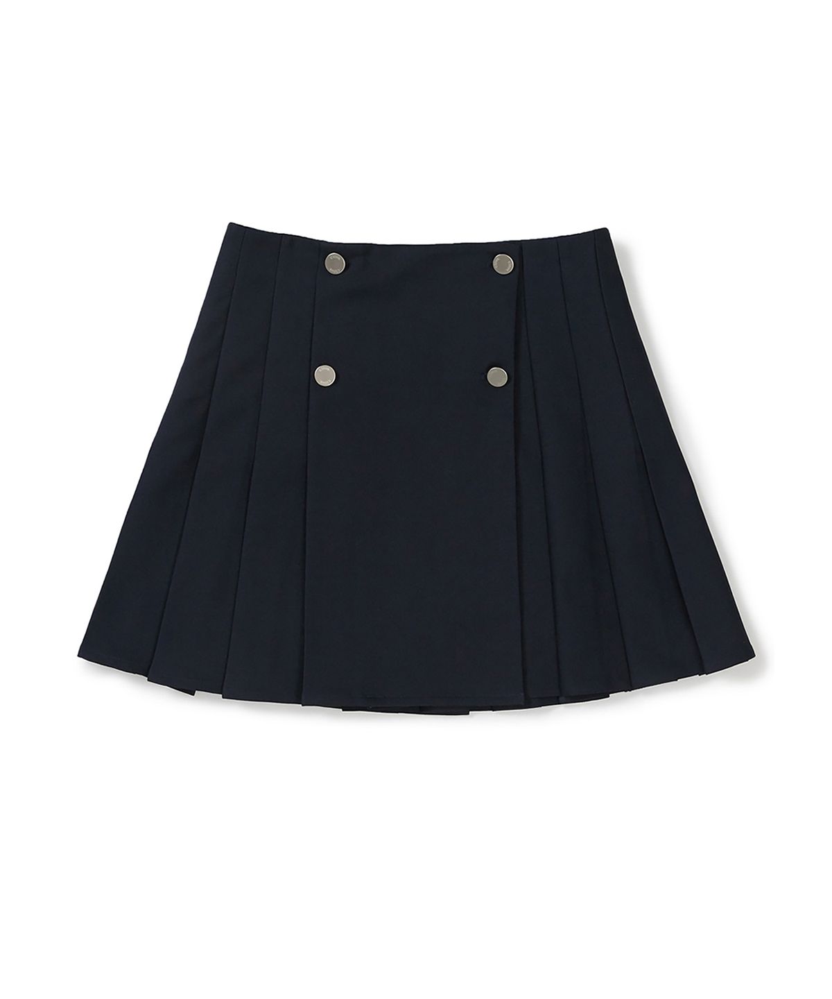 클로브(CLOVE) [26SS clove] Classic Pleated Button Skirt (Navy)