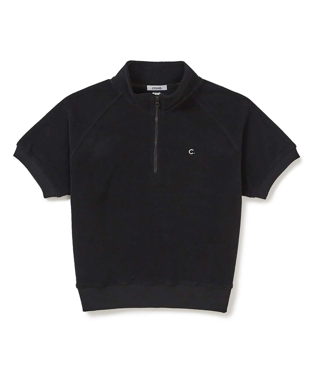 클로브(CLOVE) [26SS clove] Terry Half-Zip T-Shirt (Black)