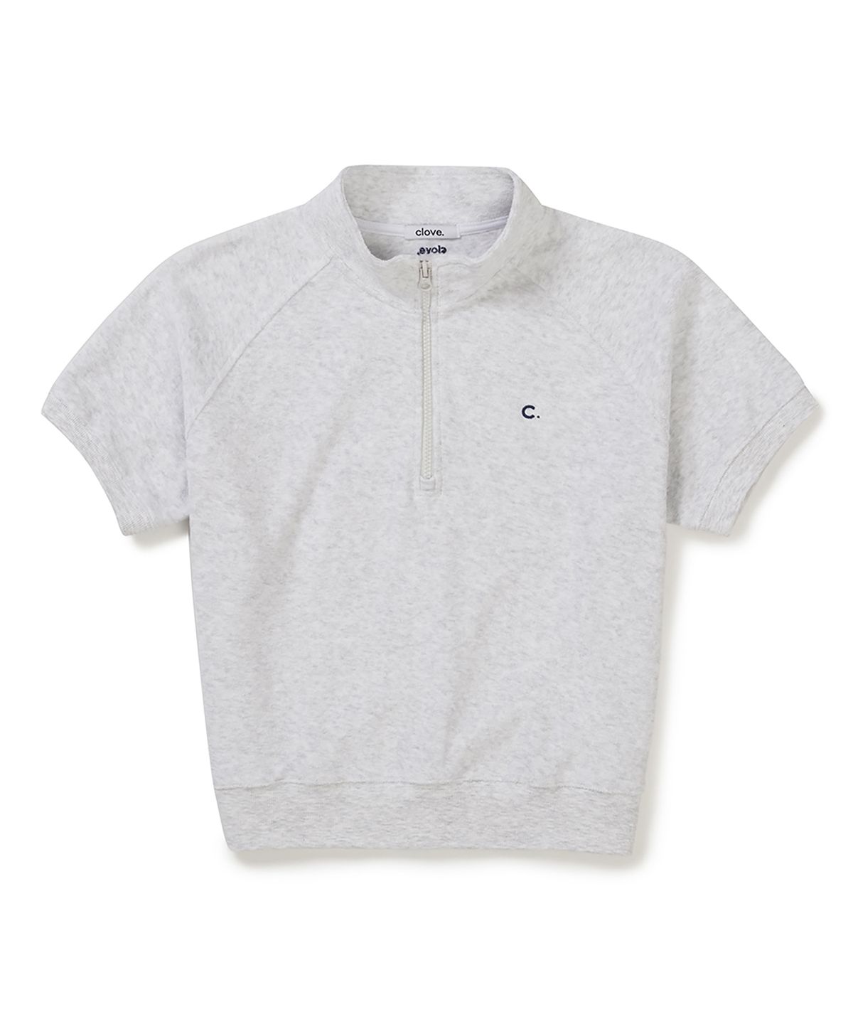 클로브(CLOVE) [26SS clove] Terry Half-Zip T-Shirt (Light Grey)