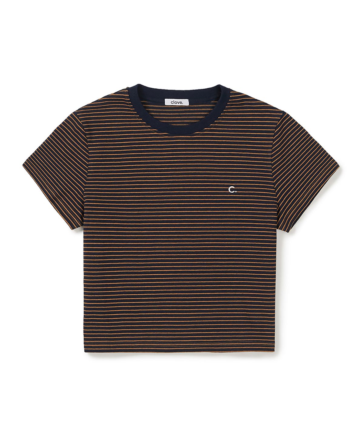 클로브(CLOVE) [26SS clove] Daily Stripe Short T-Shirt (Navy)