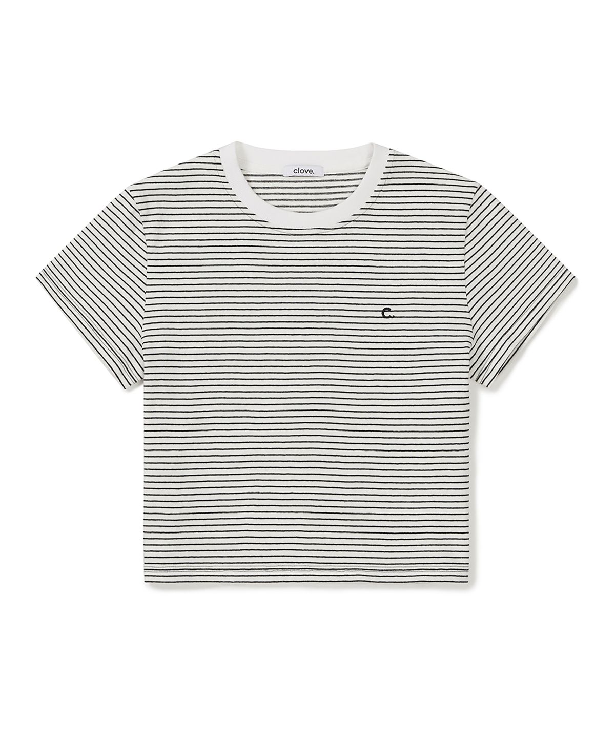 클로브(CLOVE) [26SS clove] Daily Stripe Short T-Shirt (White)