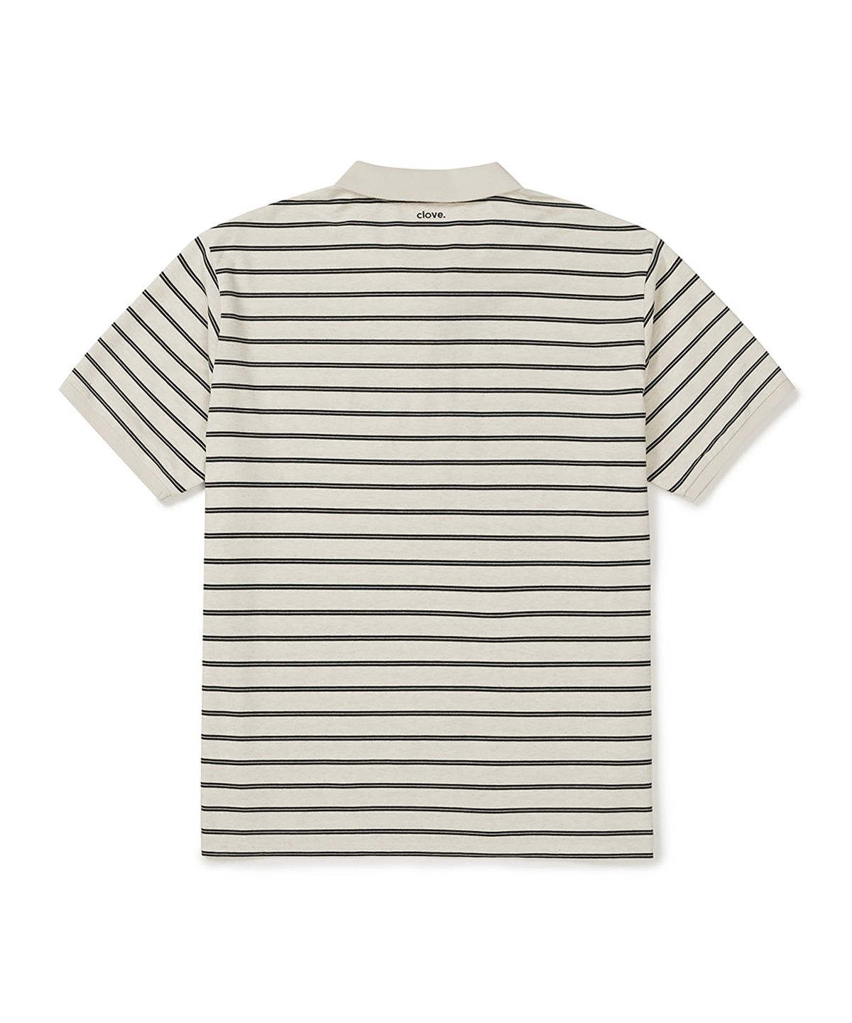 클로브(CLOVE) [26SS clove] Stripe Logo Pique T-Shirt_Men (Cream)