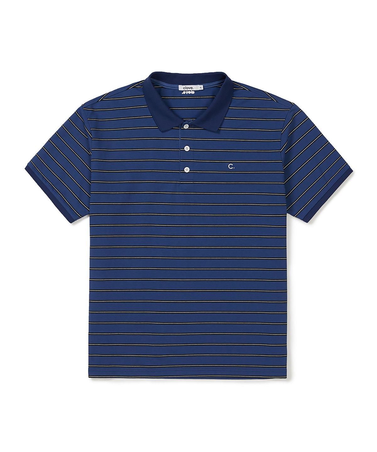 클로브(CLOVE) [26SS clove] Stripe Logo Pique T-Shirt_Men (Blue)