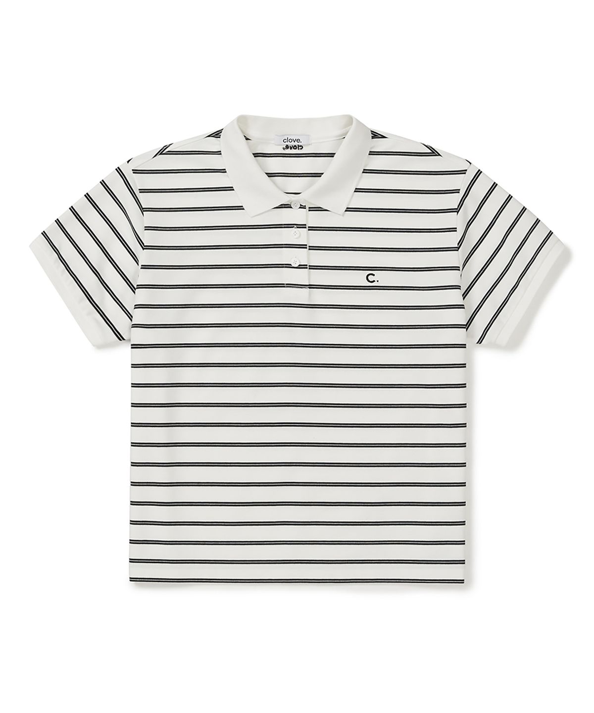 클로브(CLOVE) [26SS clove] Stripe Logo Pique T-Shirt (White)