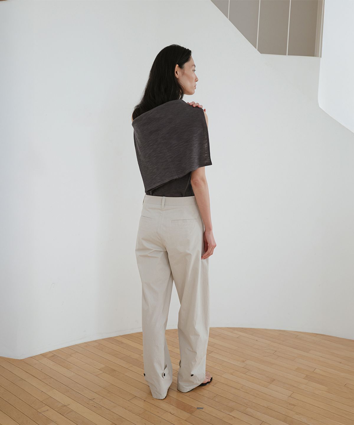 로우타이드(LOW TIDE) BUTTON BALLOON PANTS [GREY]
