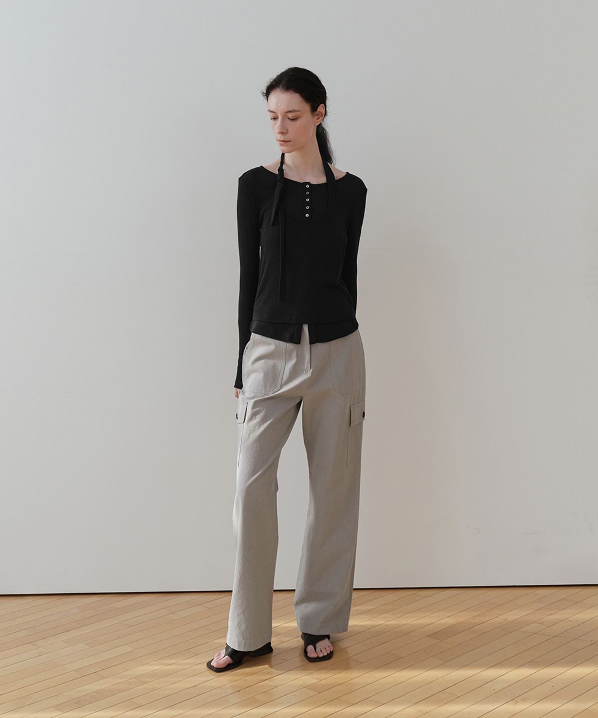 로우타이드(LOW TIDE) COTTON CARGO PANTS [GREY]