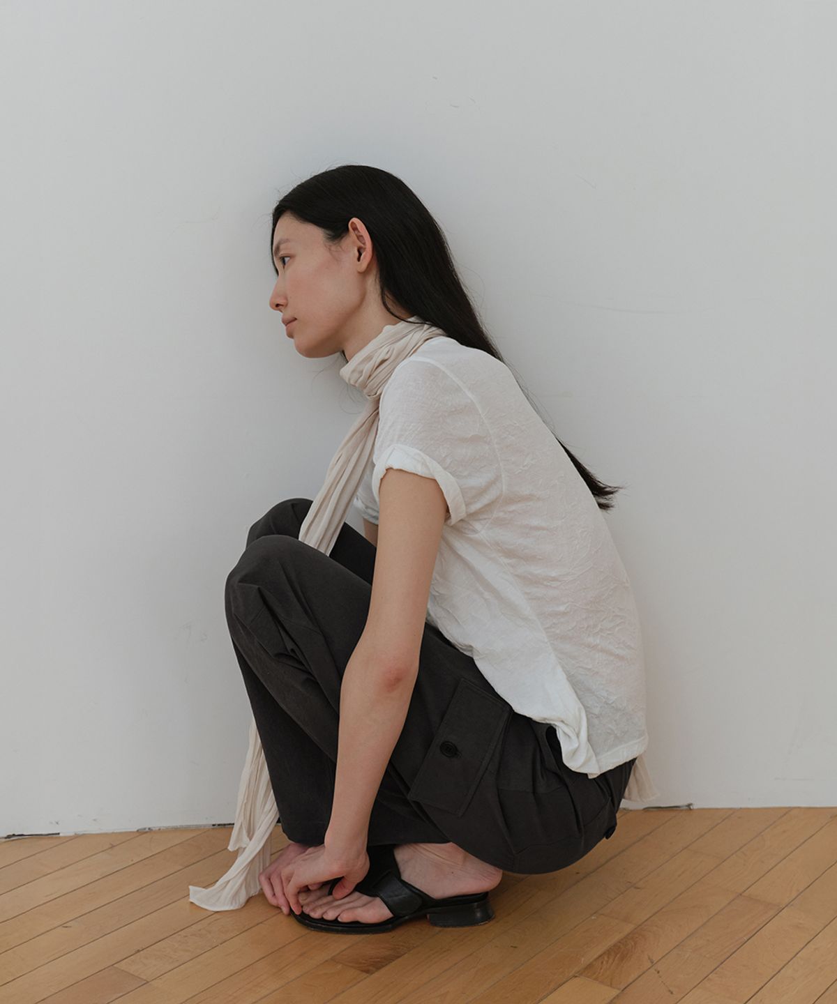 로우타이드(LOW TIDE) COTTON CARGO PANTS [BLACK]