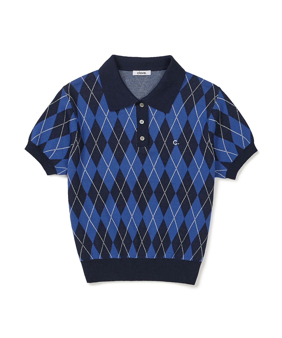 클로브(CLOVE) [26SS clove] Argyle Collar Knit (Blue)