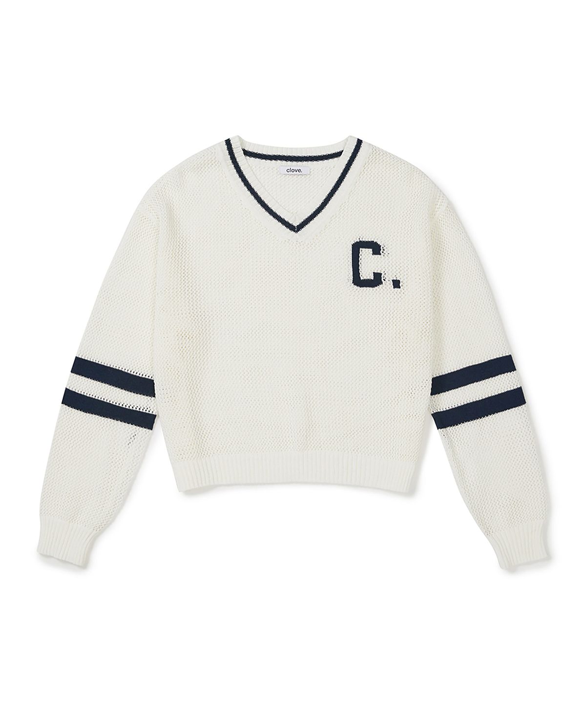 클로브(CLOVE) [26SS clove] Net Weave V-Neck Knit (Ivory)