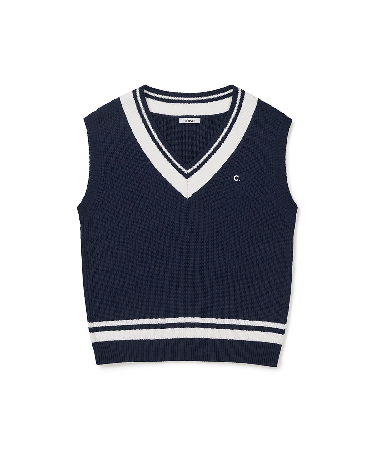 클로브(CLOVE) [26SS clove] Cricket Knit Vest (Navy)