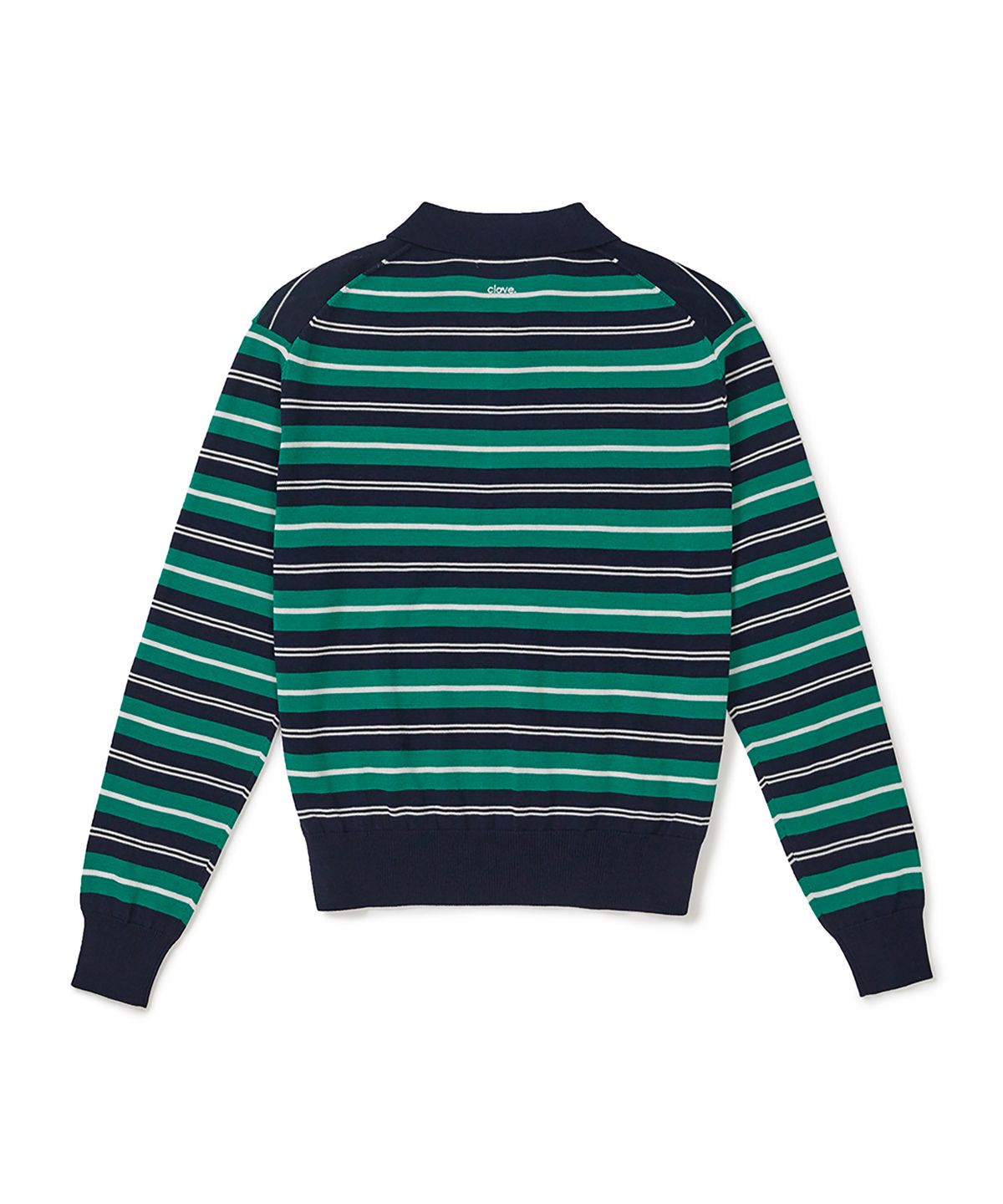 클로브(CLOVE) [26SS clove] Stripe Collar Button Pullover (Green)