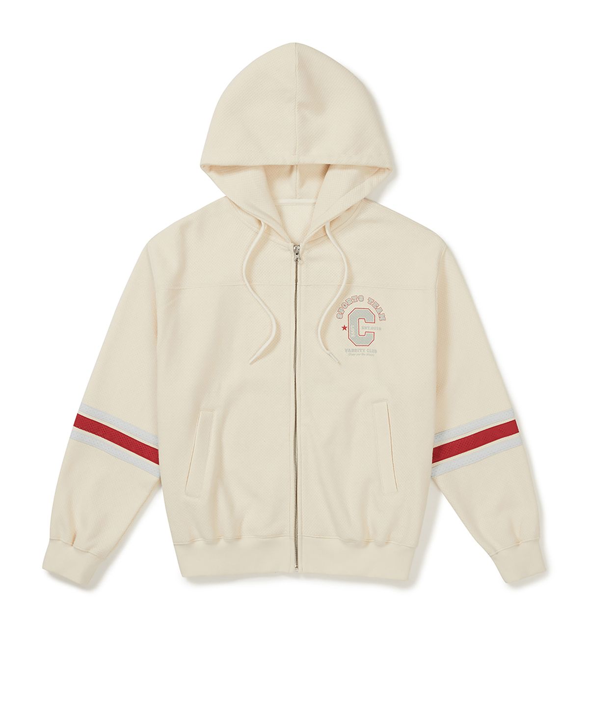 클로브(CLOVE) [26SS clove] Varsity Hoody Zip-up (Cream)