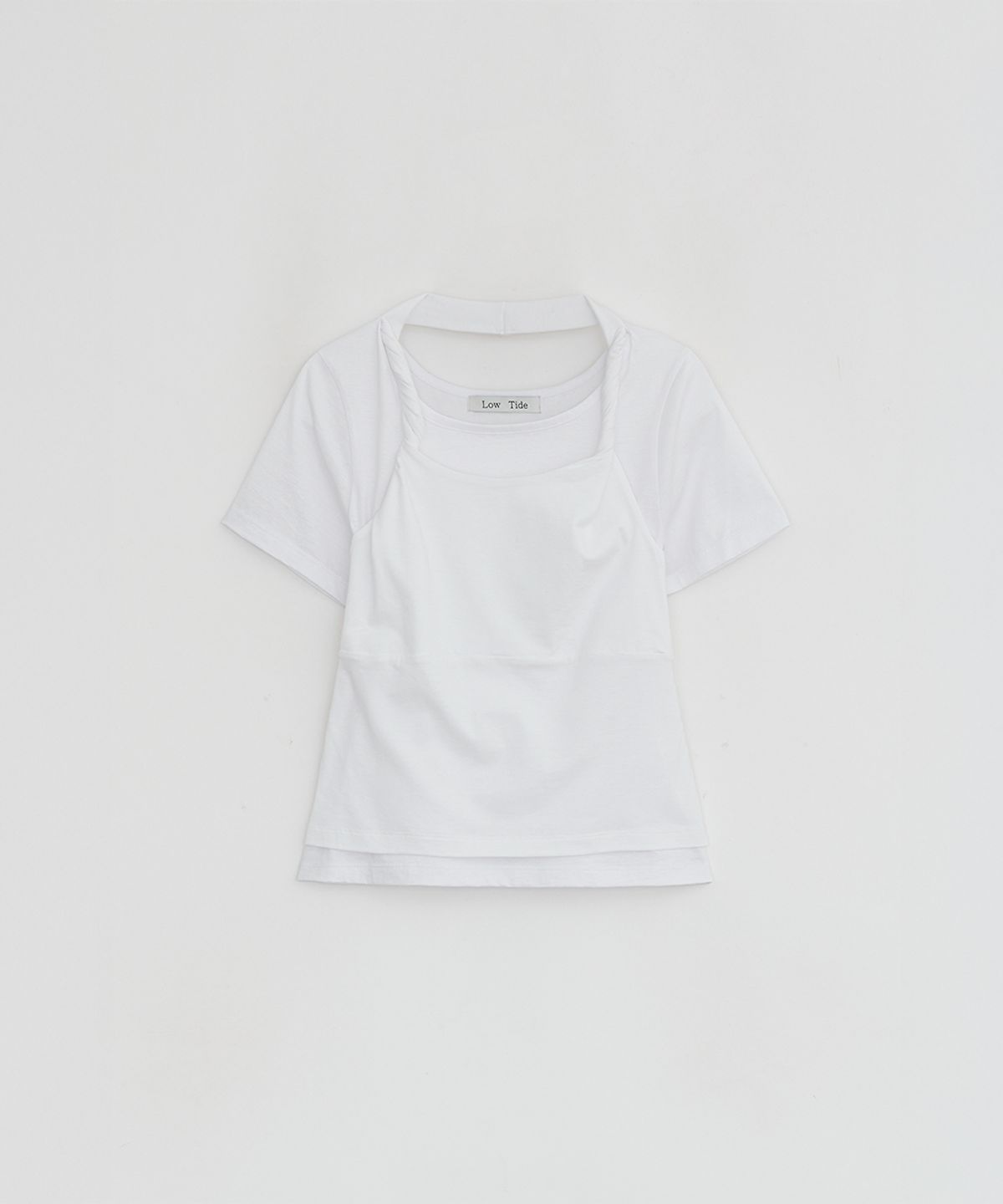 로우타이드(LOW TIDE) TWIST LAYERED T-SHIRT [WHITE]
