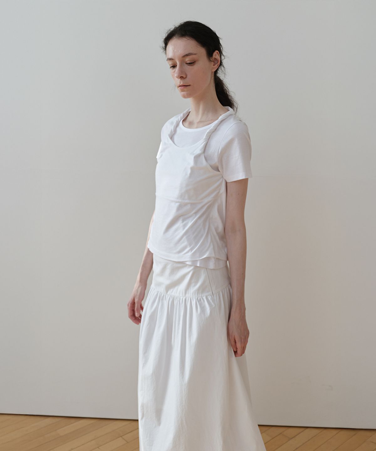 로우타이드(LOW TIDE) TWIST LAYERED T-SHIRT [WHITE]