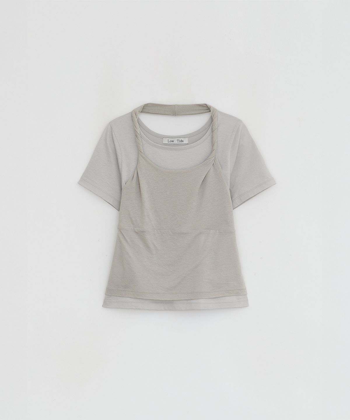 로우타이드(LOW TIDE) TWIST LAYERED T-SHIRT [BEIGE]