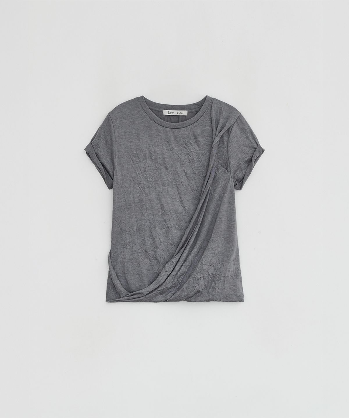 로우타이드(LOW TIDE) CREASE DRAPE T-SHIRT [GREY]