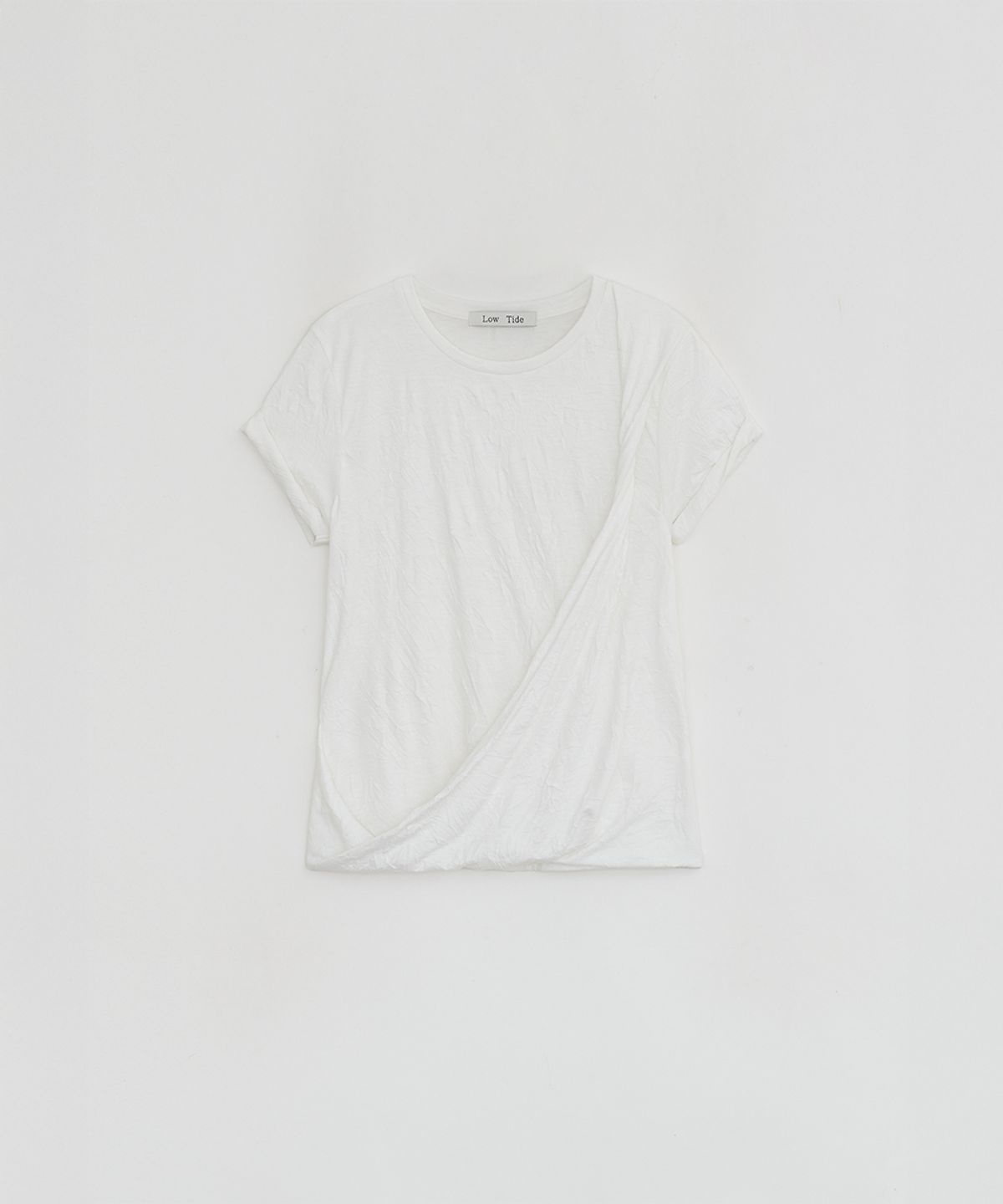 로우타이드(LOW TIDE) CREASE DRAPE T-SHIRT [WHITE]