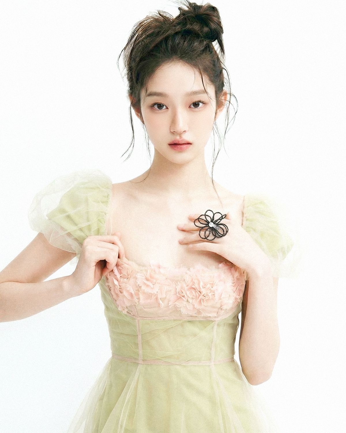 이든빈(Eden Bin) 이브닝 로즈 유리비즈 꽃반지 블랙