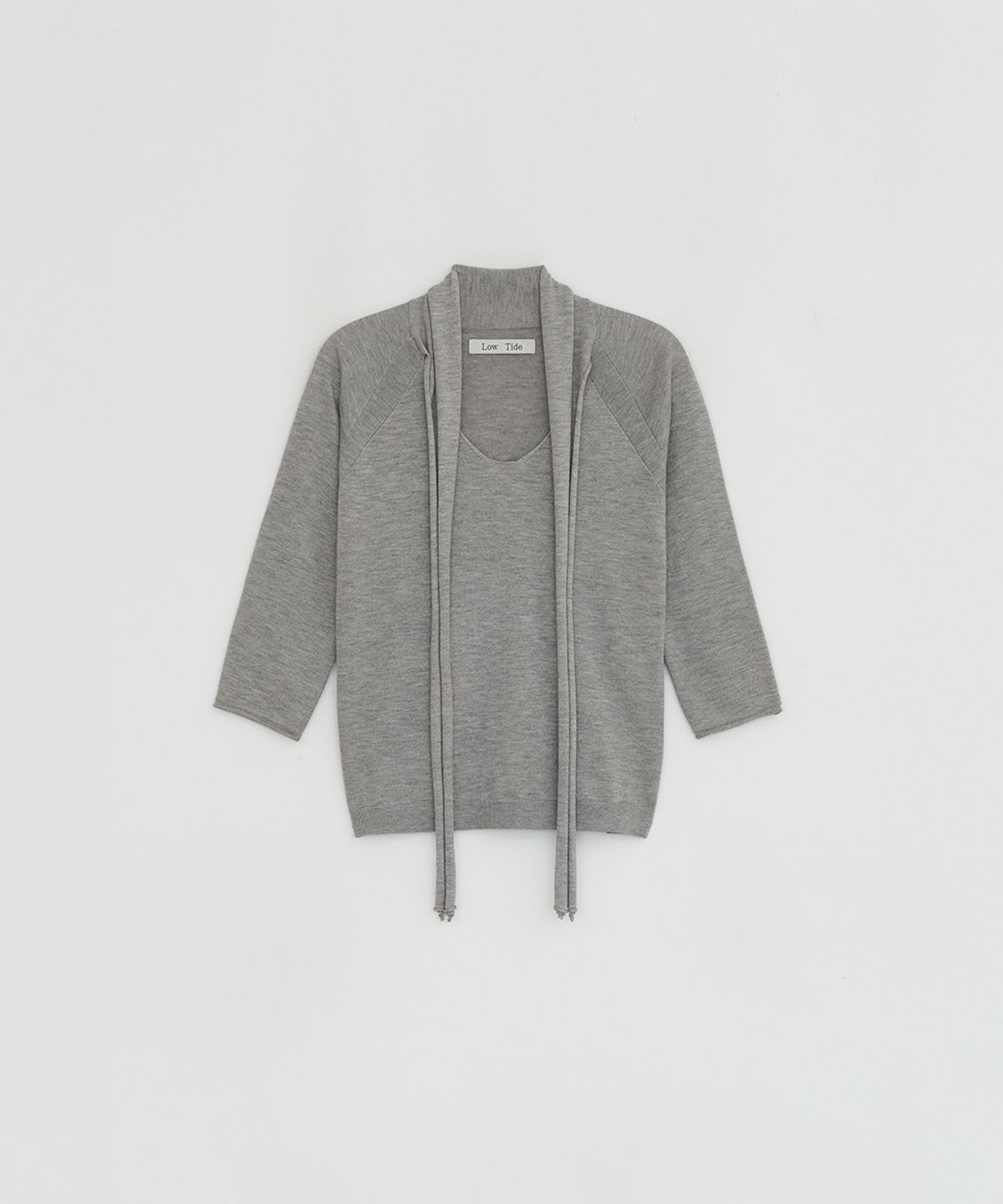 로우타이드(LOW TIDE) V-NECK SCARF KNIT [GREY]