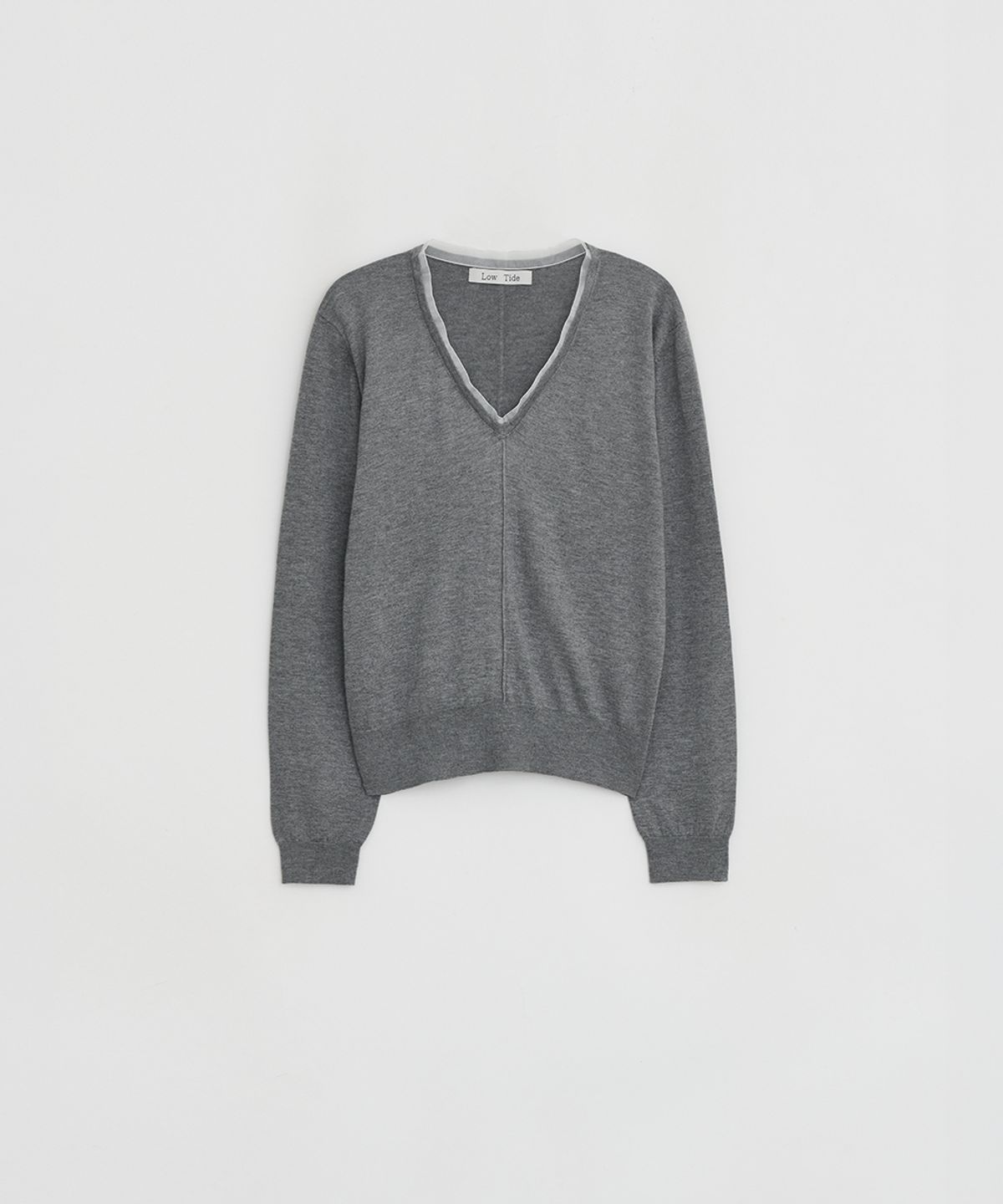 로우타이드(LOW TIDE) SHEER NECK LINE KNIT [GREY]